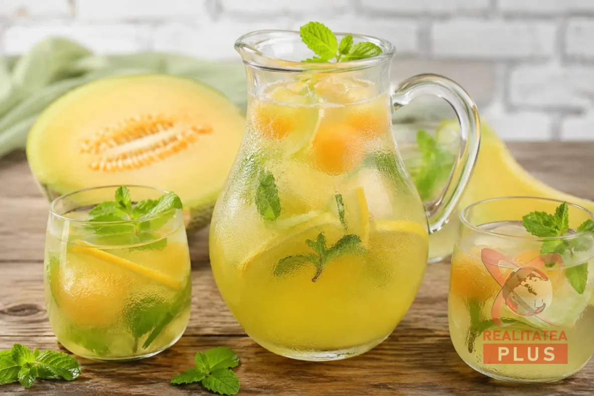 Limonadă cu pepene galben și mentă. Rețeta perfectă pentru zilele toride de vară