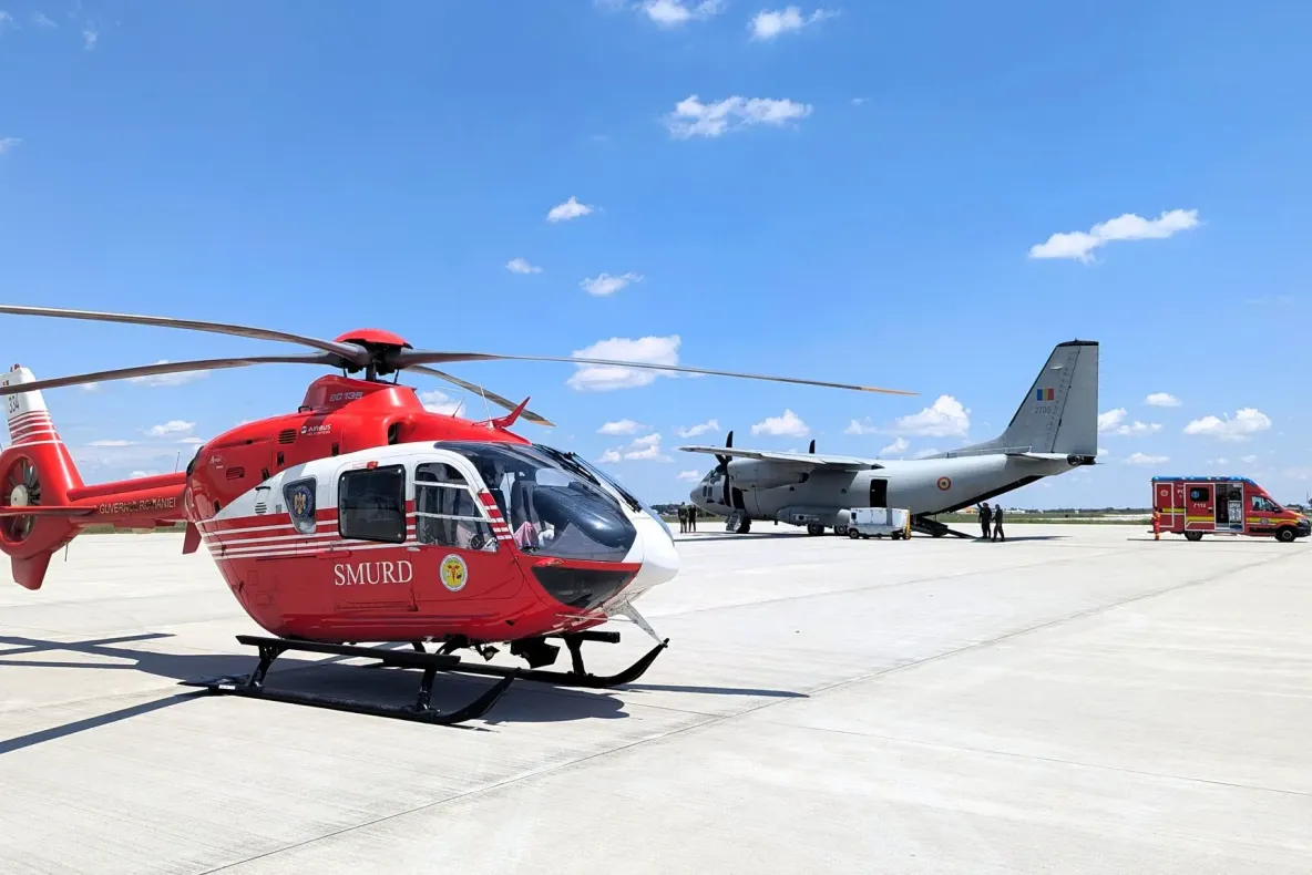 Un pacient cu arsuri, transferat la Bruxelles cu o aeronavă a Forțelor Aeriene Române: precizările MApN