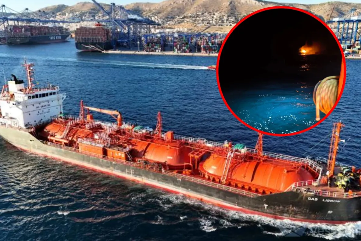 Incendiul produs la bordul navei Gas Lisbon, monitorizat în permanență. Autoritatea Navală Română:”Nu există niciun risc pentru turişti”