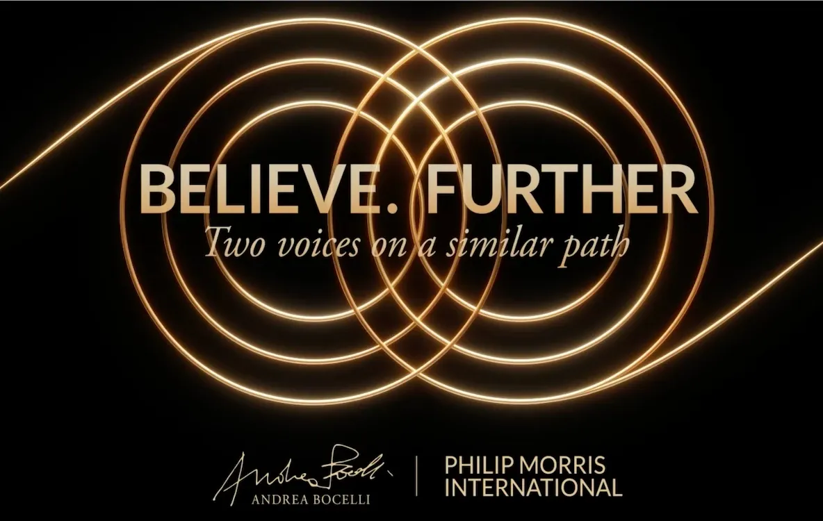 Philip Morris International și Maestrul Andrea Bocelli prezintă „Believe. Further”. O nouă platformă de dialog între două voci unite de un parcurs comun către progres