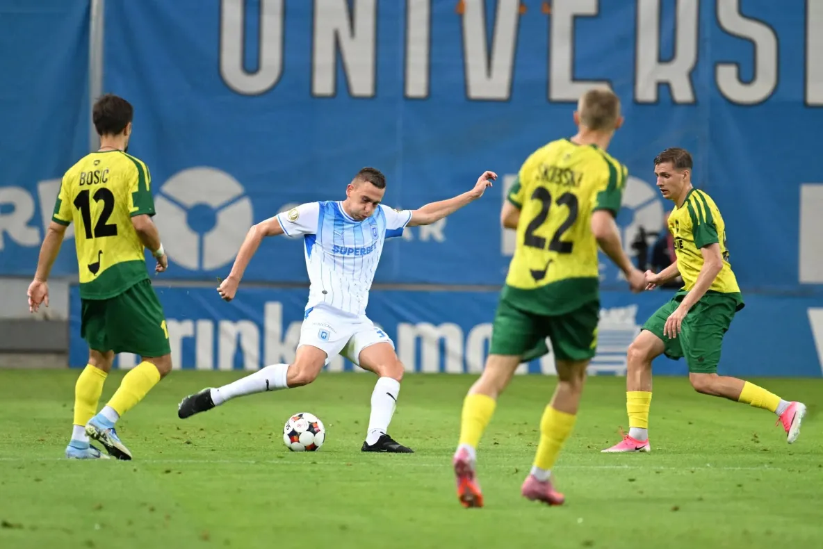 Universitatea Craiova se califică în turul 2 preliminar al UCL după o victorie pe final cu ML Vitebsk