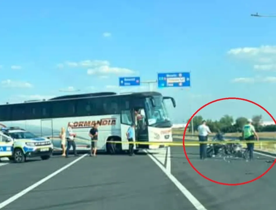 Accident pe centura Timișoarei: motociclist și pasageră, răniți după impactul cu un autocar