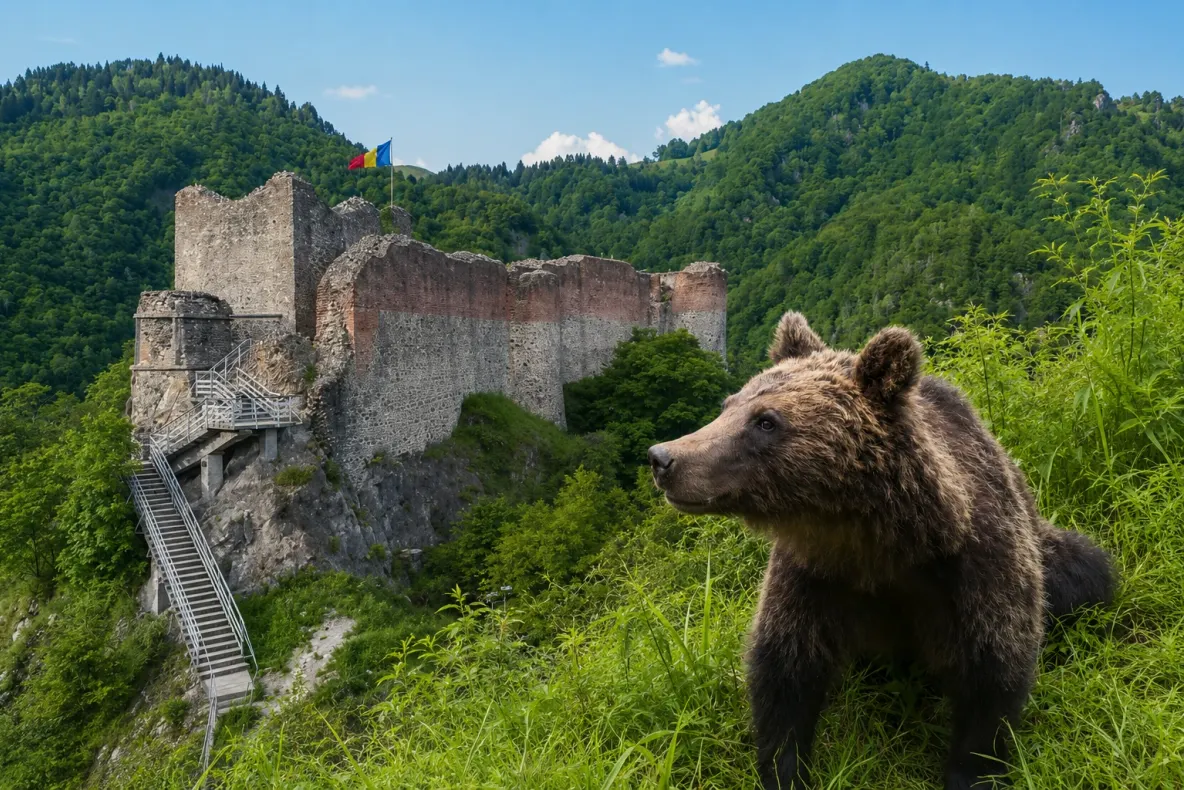 Cetatea Poenari, vizitată doar în grupuri organizate, după apariția unui urs în zonă