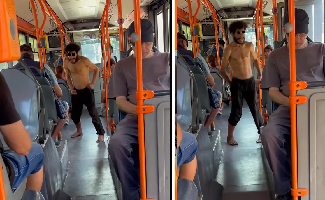 Scenă șocantă într-un autobuz STB: un pasager agresiv, demonstrație de arte marțiale. Ce spune compania – VIDEO