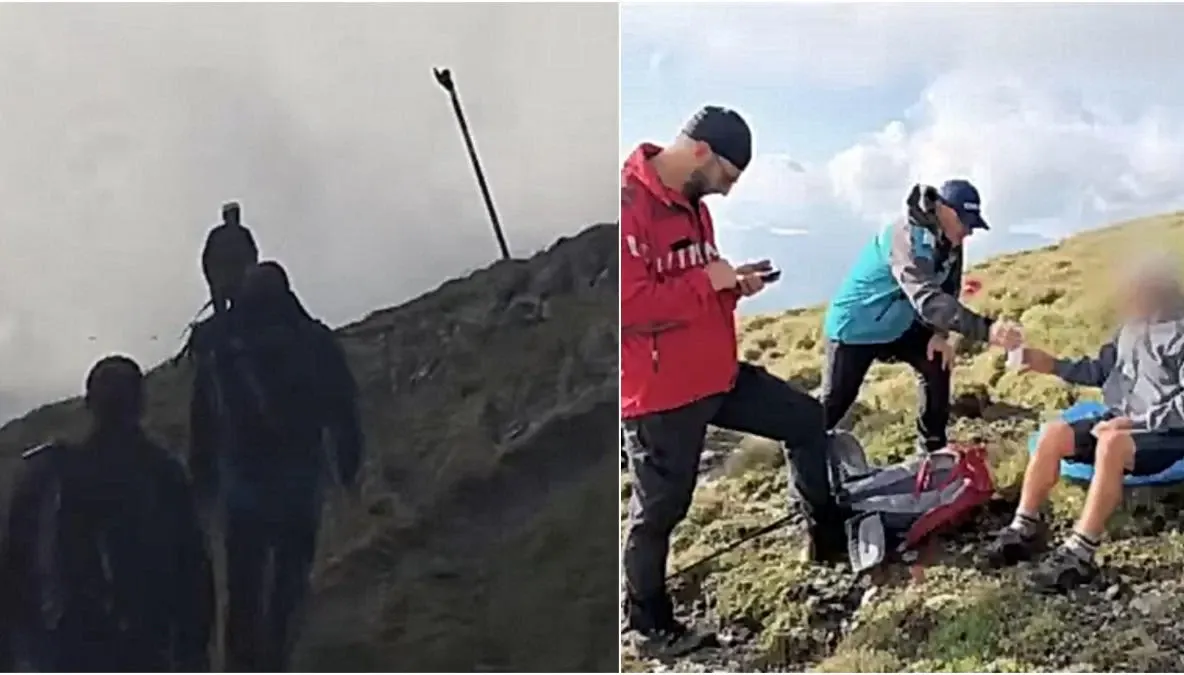 Bărbat de 84 de ani, abandonat pe traseul spre Vârful Moldoveanu de propria familie. A petrecut 36 de ore pe munte - VIDEO