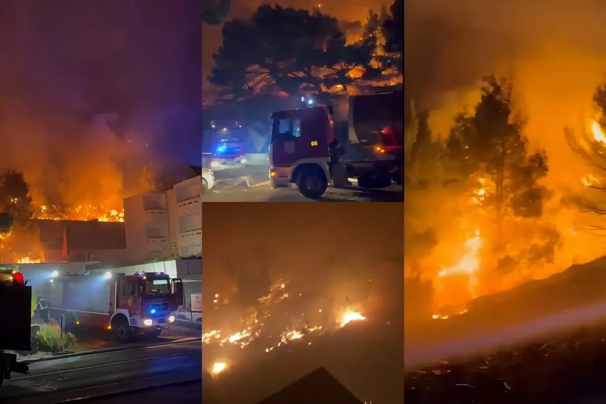 Incendiu masiv de vegetație în Croația. Sute de oameni au fost evacuați din calea flăcărilor care amenință orașul turistic Omiš-VIDEO