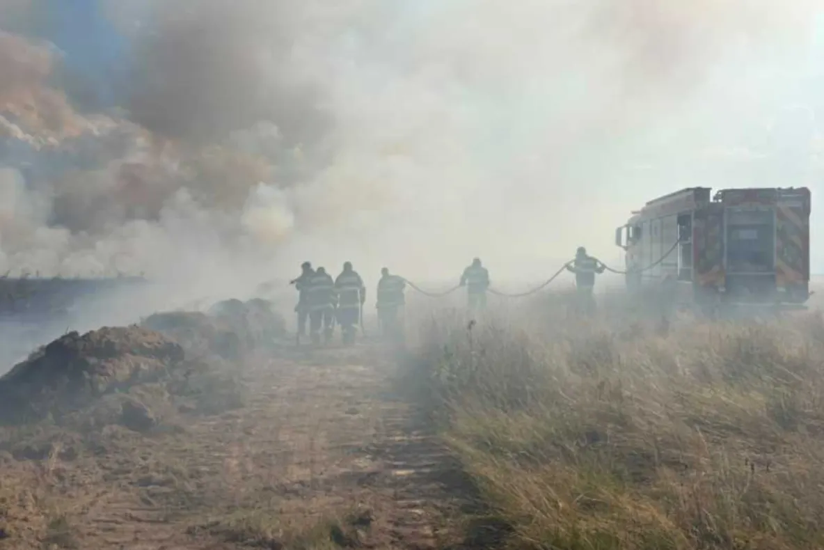 Incendiu masiv de vegetație în județul Sibiu. Aproximativ 50 de hectare au fost mistuite de flăcări