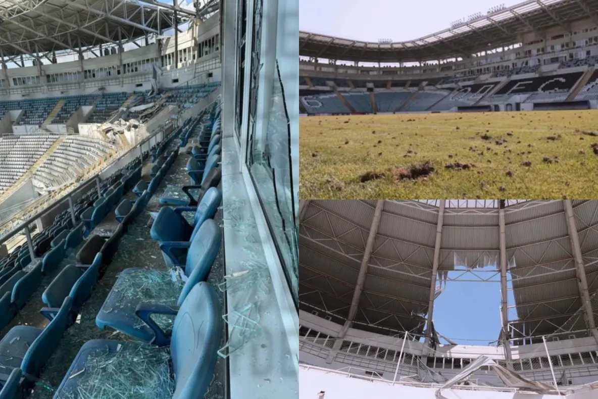 Stadionul clubului Cernomoreţ din Odesa, avariat în urma unui atac rusesc. Meciul echipei a fost amânat- FOTO