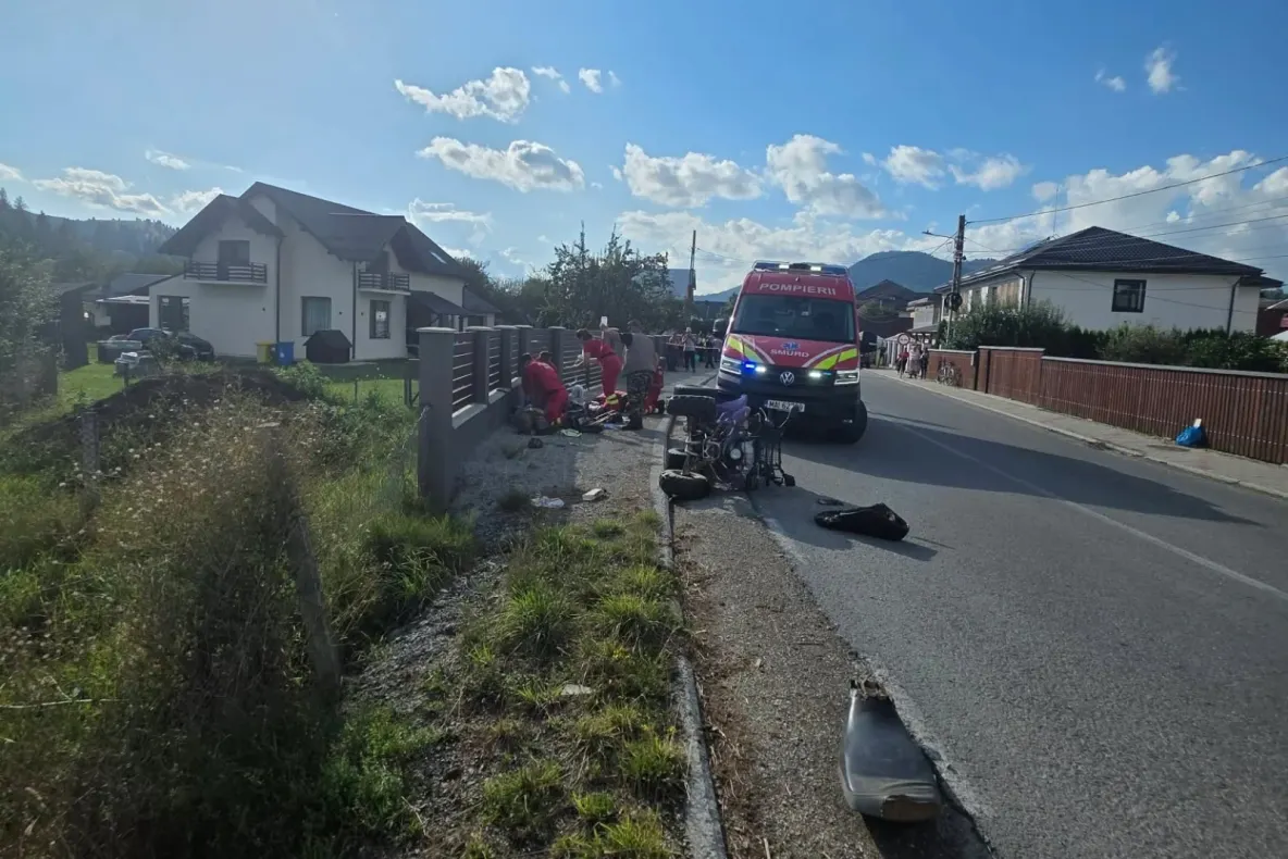 Accident grav în județul Bistrița-Năsăud. Un bărbat de 43 de ani a murit după ce s-a răsturnat cu ATV-ul
