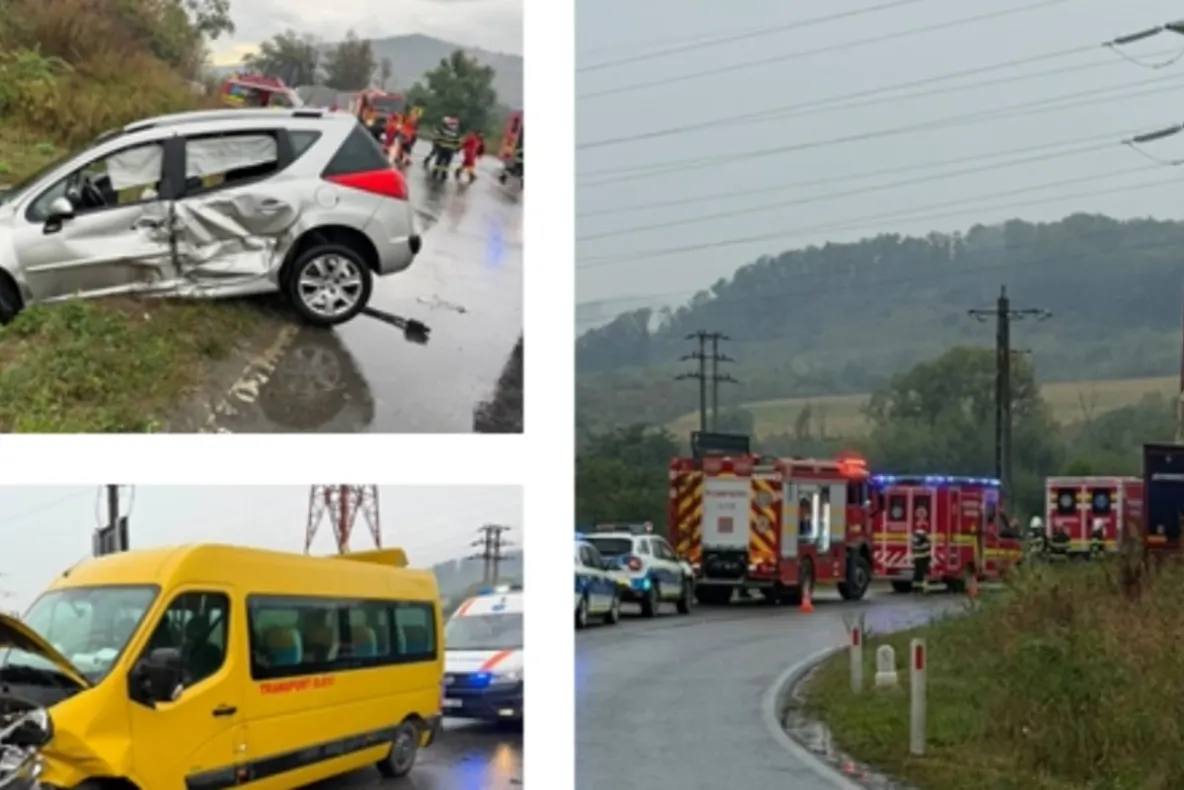 Accident grav în Sălaj! Opt copii, implicați în coliziune