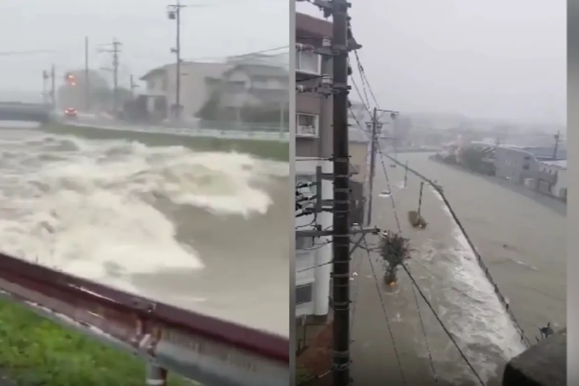 Inundații apocaliptice în Japonia. Străzile s-au transformat în râuri
