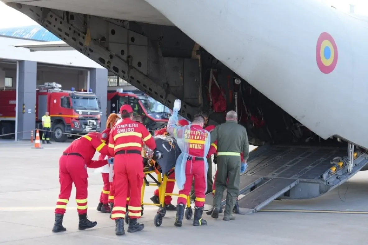 Un pacient cu arsuri, transferat de urgență în Belgia. Aeronava Spartan a decolat de la Otopeni