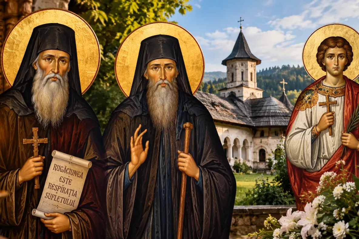 Sărbătoare 7 septembrie: Sfinții Cuvioși Simeon și Amfilohie de la Pângărați, pomeniți astăzi de Biserica