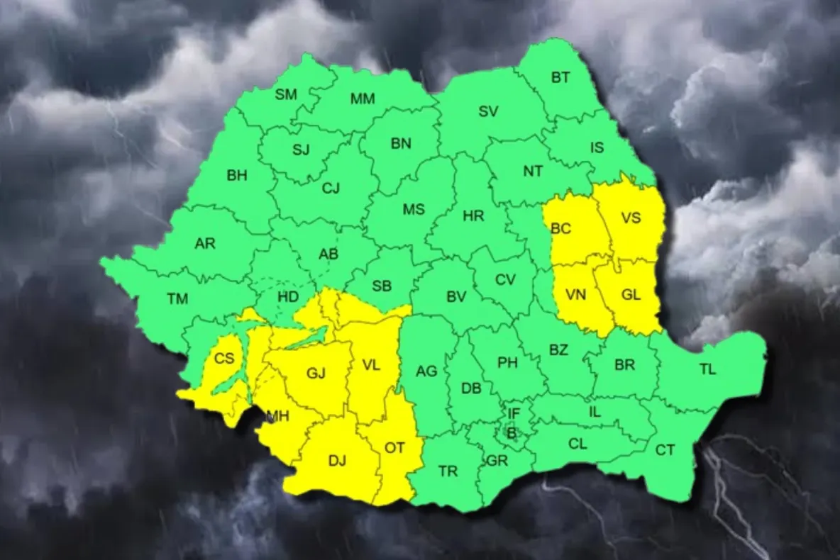 Vremea se schimbă radical în România. Cod galben de vânt, temperaturi cu până la 12 grade mai mici și ninsoare la munte – HARTA