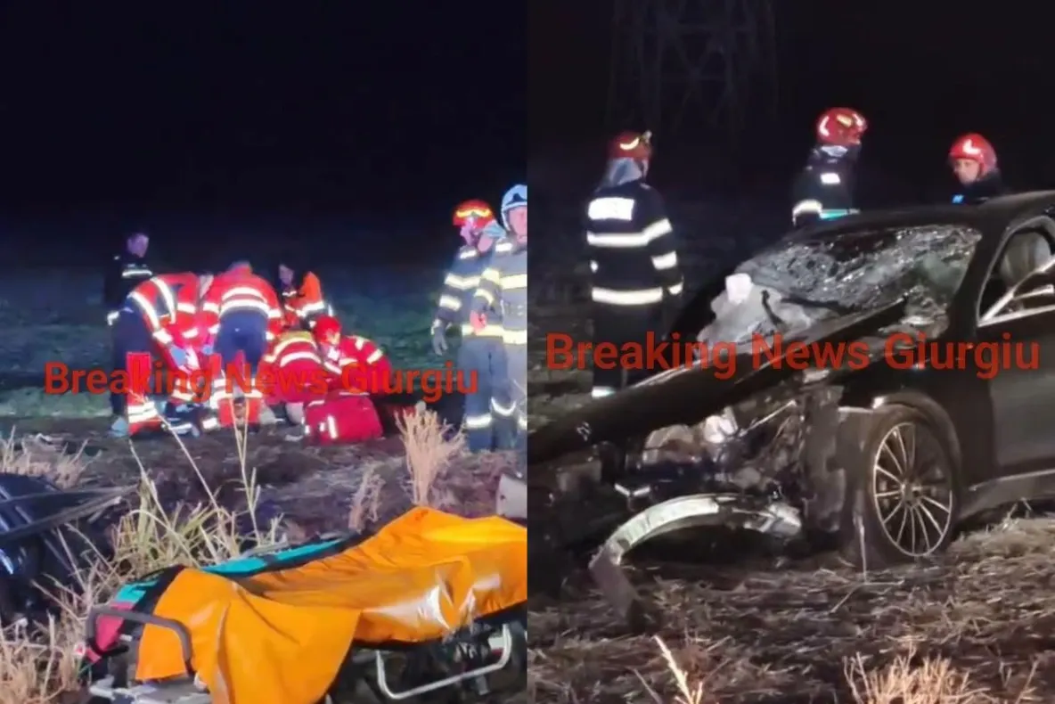 Accident mortal la granița dintre Teleorman și Giurgiu. Un tânăr de 34 de ani a murit, iar alte două persoane au fost rănite