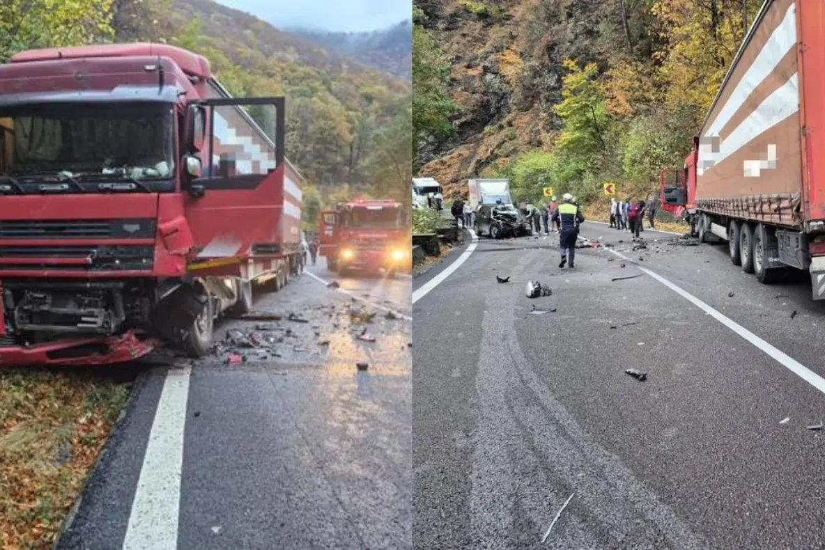 Accident grav pe Valea Oltului! Trafic blocat pe DN7 după impactul dintre un autoturism și un TIR. O persoană este încarcerată