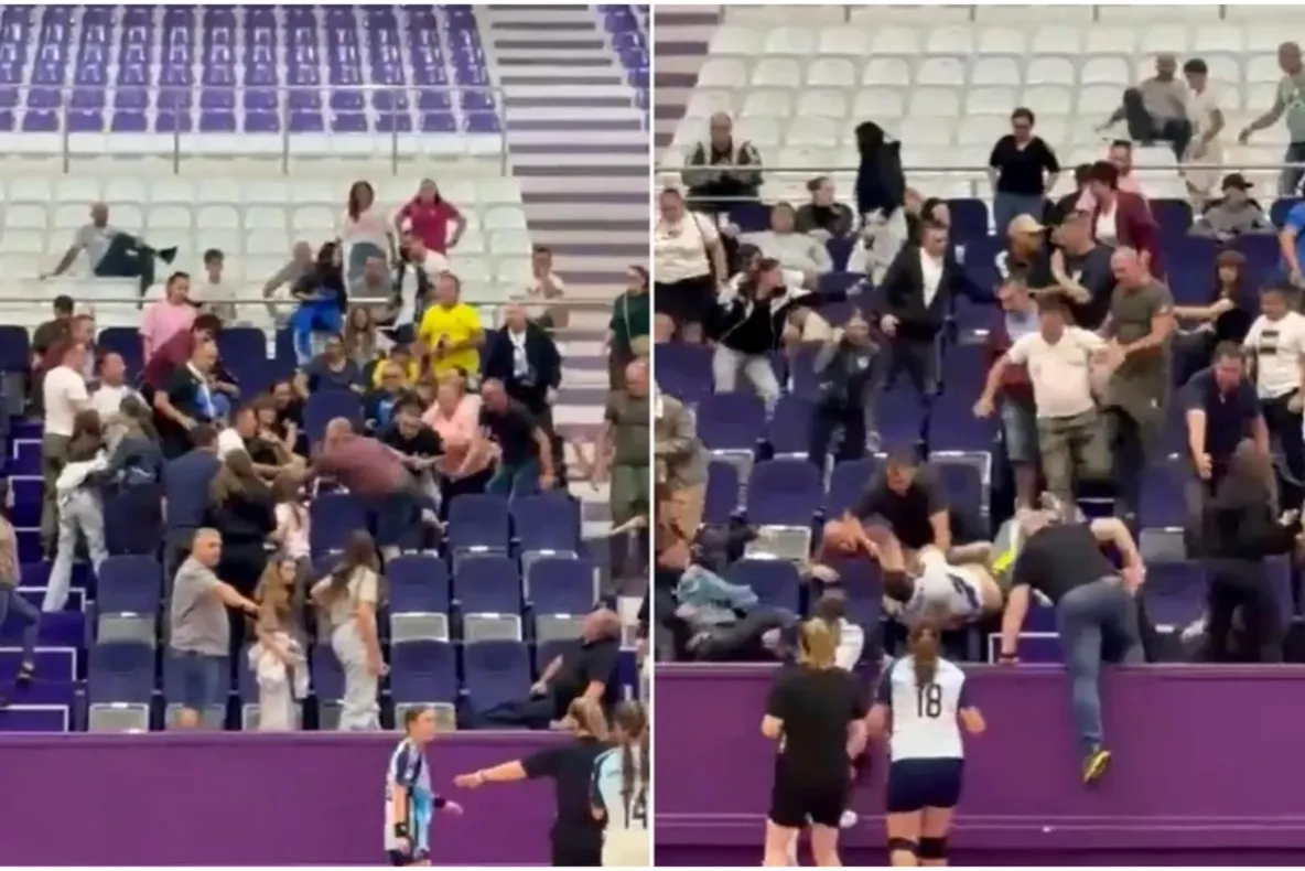 Bătaie între părinți la un meci de handbal feminin. Părinții s-au luat la bătaie în fața copiilor