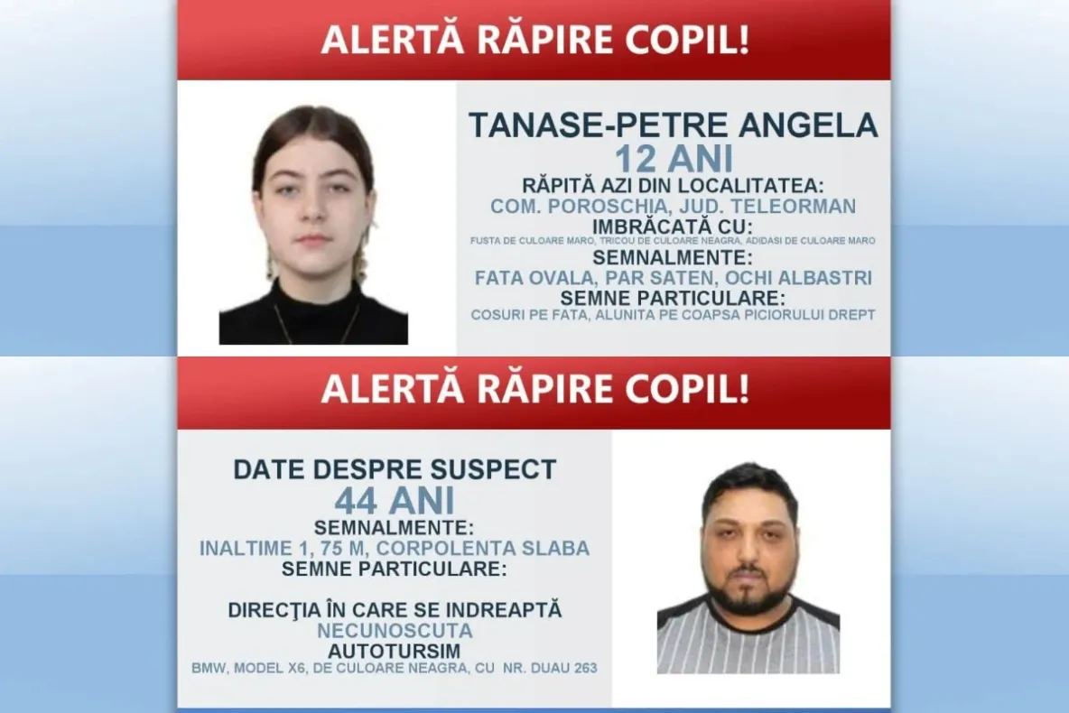 Alertă răpire copil în Teleorman! O fată de 12 ani ar fi fost urcată cu forța într-o mașină