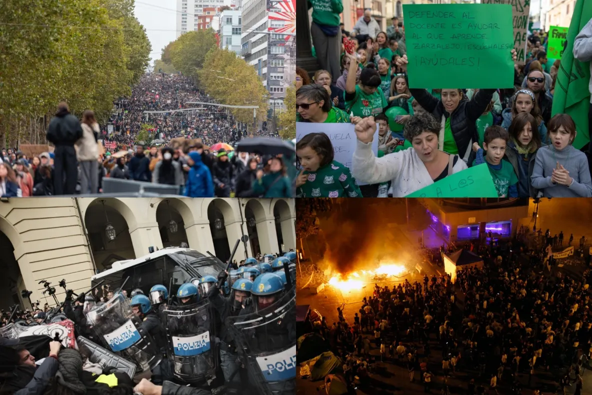 Val de proteste în Europa. Sute de mii de oameni au ieșit în stradă pe fondul nemulțumirilor sociale și economice