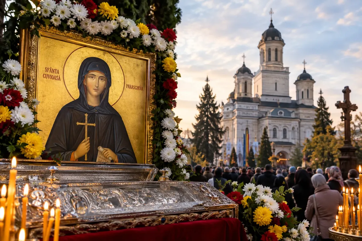 Sărbătoare mare, miercuri, 14 octombrie: Sfânta Cuvioasă Parascheva, ocrotitoarea Moldovei
