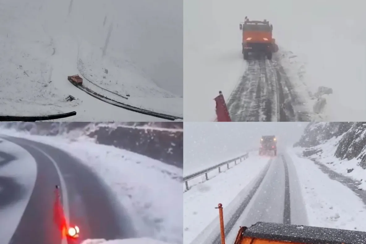 Transfăgărășanul, închis astăzi. Ninsorile și ceața au oprit circulația între Piscul Negru și Bâlea Cascadă