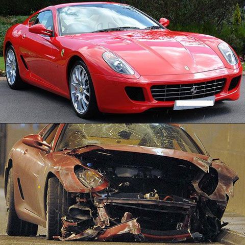 Cristiano Ronaldo şi-a făcut maşina ferfeniţe - FOTO