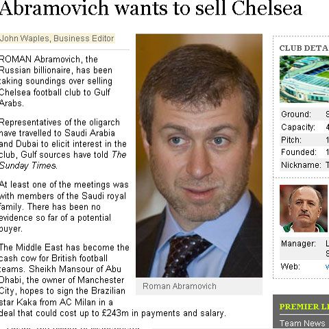 Abramovici vrea să obţină 800 de milioane de lire sterline pe Chelsea, dar clubul neagă 
