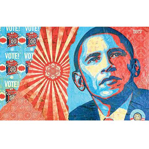 Obama în variantă graffiti costă 100.000 de lire sterline