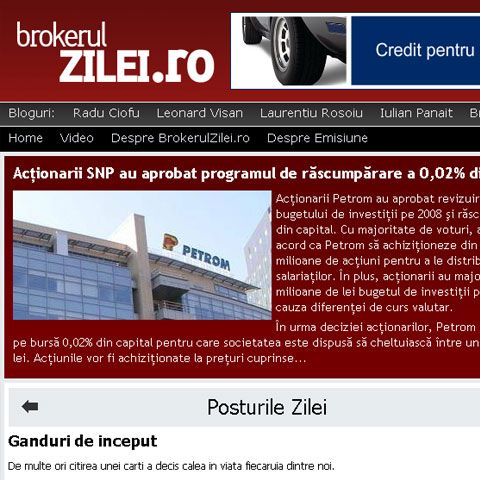 BrokerulZilei.ro: 12.000 de clienţi absolut unici în prima lună