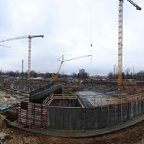 Heirup pe ploaie la şantierul noului stadion naţional 