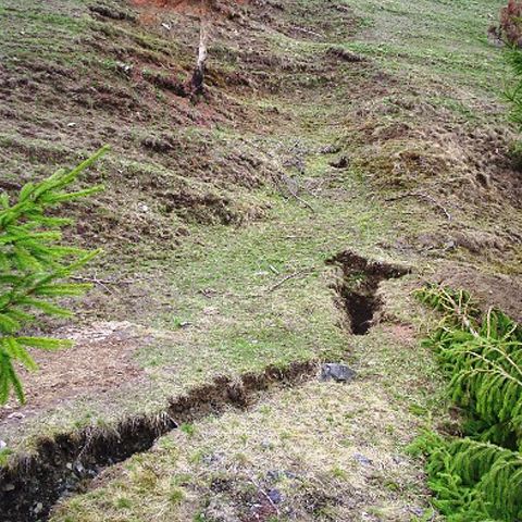 Cătunul Aricilor din judeţul Vâlcea riscă să fie înghiţit de alunecările de teren 