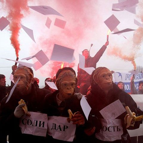  Sute de manifestanţi au cerut la Moscova demisia Guvernului Putin