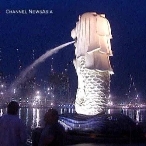 Statuia-simbol a oraşului Singapore a fost lovită de trăsnet 