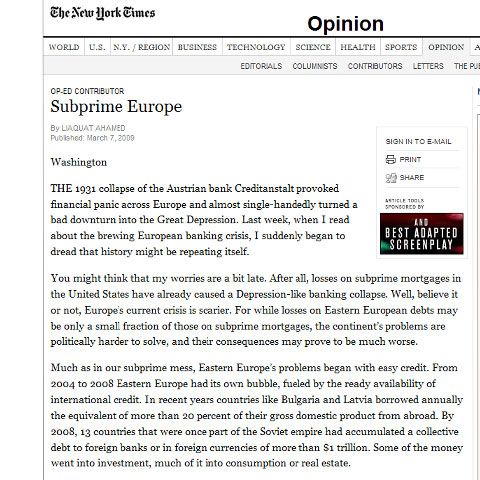 Europa este ameninţată de un cataclism economic, potrivit New York Times