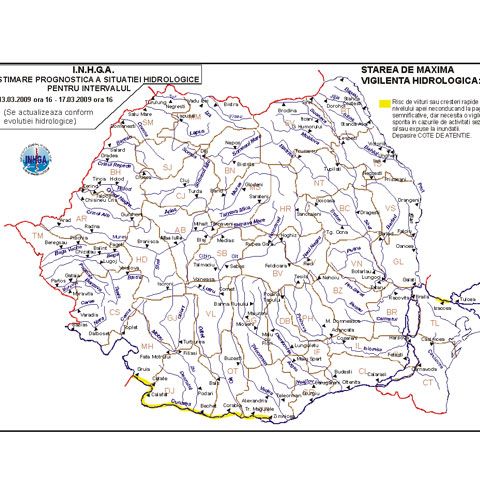 Codul galben pentru Dunăre a fost prelungit până marţi