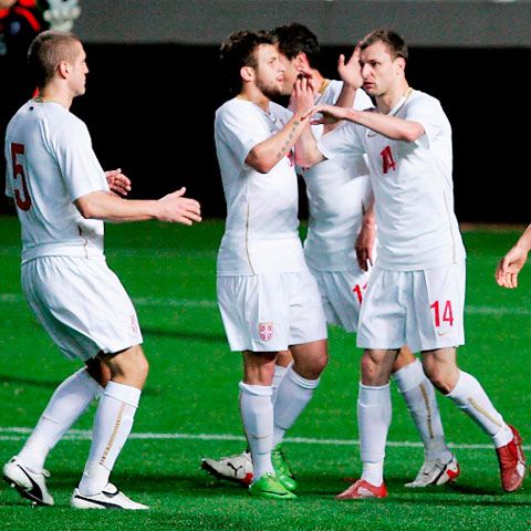 Naţionala Serbiei a efectuat antrenamentul oficial pe stadionul Farul