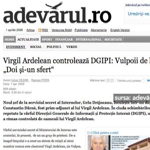 Adevărul: La orice rotire de cadre, şef va fi tot unul din oamenii Vulpii