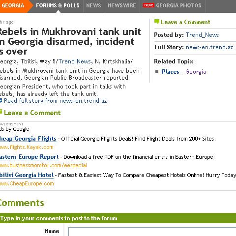 Georgia afirmă că a dejucat o tentativă de lovitură de stat susţinută de Rusia