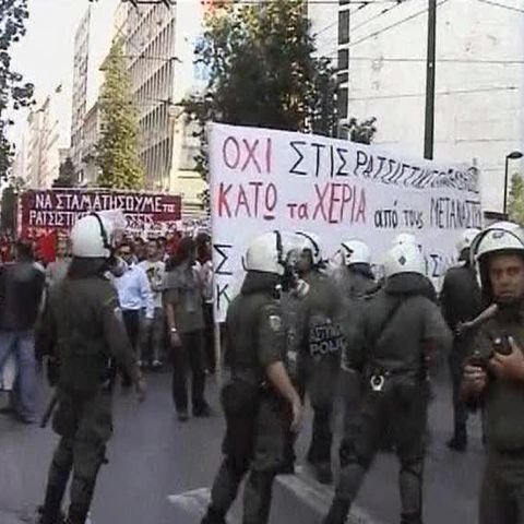 Stânga elenă a organizat proteste la Atena în favoarea imigranţilor