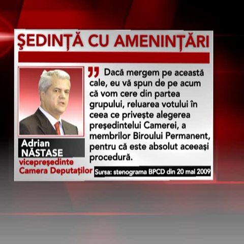 Năstase o ameninţă pe Roberta Anastase că o lasă fără funcţia de preşedinte al Camerei