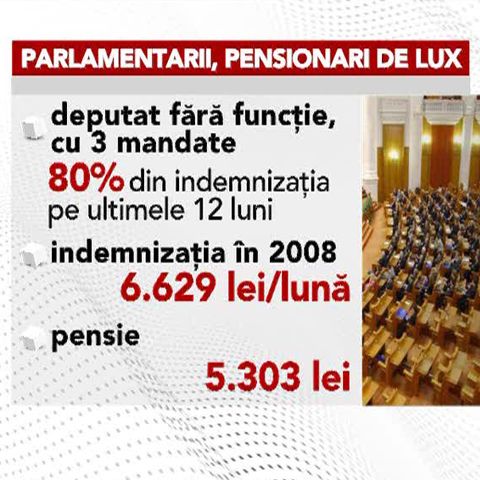 Eliminarea pensiilor speciale ale parlamentarilor este tergiversată 
