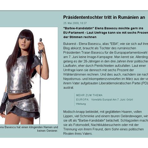 "Candidata-Barbie" Elena Băsescu atrage atenţia presei austriece