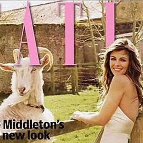 Elizabeth Hurley a pozat cu capra, la ţară