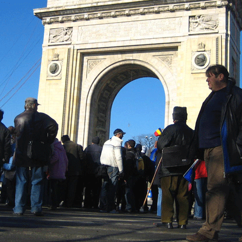 Reprezentanţii Blocului Naţional al Revoluţionarilor au blocat bulevardul Kiseleff