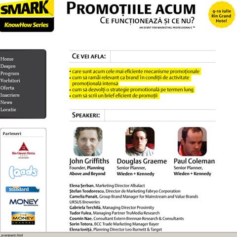 "PROMOŢIILE ACUM: ce funcţionează şi ce nu?" - primul eveniment SMARK adresat comunităţii profesioniştilor în marketing