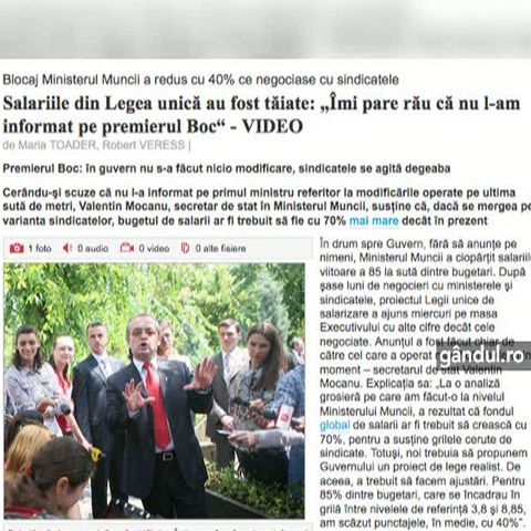 Gândul: Un secretar de stat îşi cere scuze pentru modificarea legii unice 