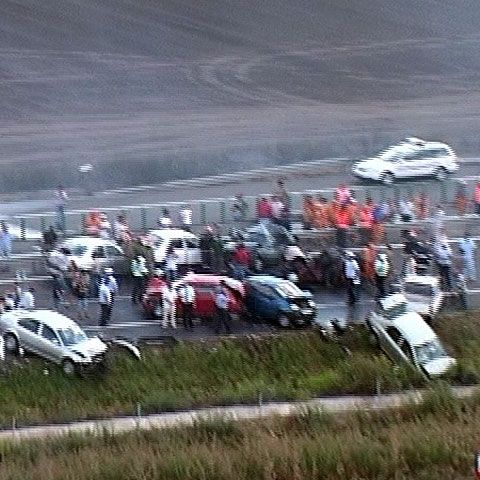 Şapte maşini au fost implicate într-un accident produs pe DN 22C 