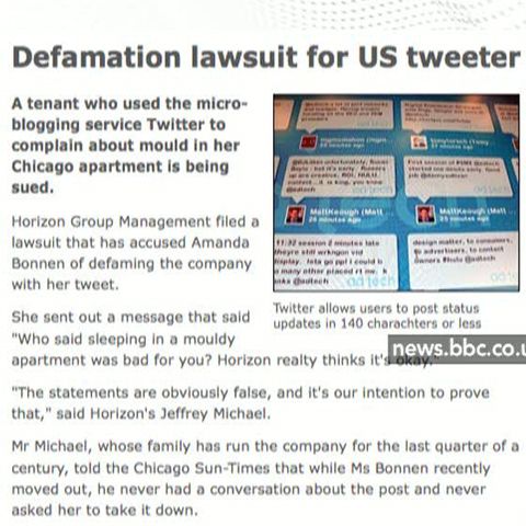 O chiriaşă este dată în judecată după ce a postat un mesaj pe Twitter 