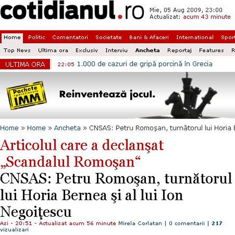Articolul care a declanşat scandalul de la Cotidianul