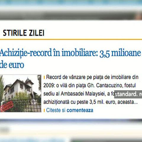 Un imobil din Bucureşti a fost vândut cu 3,5 milioane de euro 